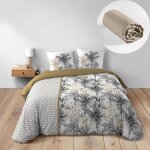 Pack housse de couette dakar 260 x 240 cm + drap housse 160x200 cm beige