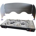 Pack incasa r�chaud � gaz portable 2 feux + pare - flammes � ventouses - camping