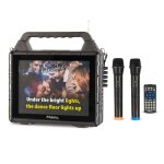 Pack karaok� ibiza sound karavision - enceinte 150w karaoke sans fil nomade avec �cran 2 micros vhf - ...