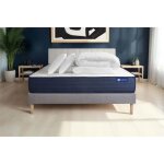 Pack lit complet 140x190 cm - matelas + sommier gris (en kit) + 2 oreillers + couette - actilatex li