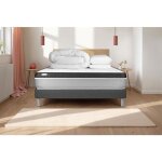 Pack lit complet 140x200 cm - matelas + sommier gris (en kit) + 2 oreillers + couette - vital ergo gris ...