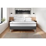 Pack lit complet - matelas 140x200 cm + sommier tapissier � lattes (en kit) + 2 oreillers + couette - ...