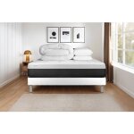 Pack lit complet - matelas 160x200 cm + sommier tapissier � lattes (en kit) + 2 oreillers + couette - ...