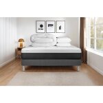 Pack lit complet - matelas 160x200 cm + sommier tapissier � lattes (en kit) + 2 oreillers + couette - ...