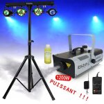 Pack lumire ibiza djlight60 - 4 jeux de lumire projecteurs - moonflower - pied support - machine  ...