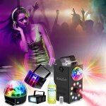 Pack lumires ibiza light - ensemble jeux lumires stroboscope astro derby - machine fume leds rgb foggy ...