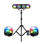 Pack lumires lytequest rainbow portique par led boules lumineuse mode audio auto tlcommande sono dj ...