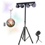 Pack lumire pied portique dj boost - light70 4 projecteurs - jeu lumire extrieur faisceaux - boule ...
