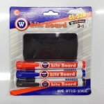 Pack marqueur de tableau blanc avec effaceur
