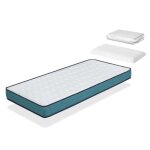 Pack matelas 80x160 cm lit enfants h14 cm confort pro + 1 oreiller junior 80x35 cm + 1 protge matelas ...