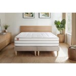 Pack matelas le douillet 180x200cm m�moire de forme biovisco + double sommiers beige + 2 oreillers + ...