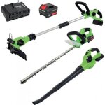Packs doutils de jardin 18v : taille haie / coupe bordure / souffleur avec chargeur et batterie 4ah Packs doutils de jardin 18v : taille haie / coupe bordure / souffleur avec chargeur et batterie 4ah