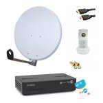 Pack parabole acier 60 cm avec lnb + récepteur satellite hd (carte incluse) + hdmi 2m Pack parabole acier 60 cm avec lnb + récepteur satellite hd (carte incluse) + hdmi 2m