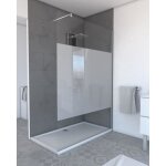 Paroi de douche d�polie 120x200cm + barre de fixation extensible - verre 8mm - finition chrome