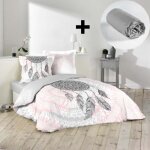 Pack parure de couette 200x200 cm namast� + drap housse 140x190 galet