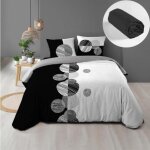 Pack parure de couette 220 x 240 cm stormi + drap housse (140) noir Pack parure de couette 220 x 240 cm stormi + drap housse (140) noir