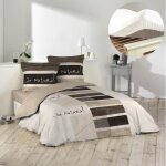 Pack parure de couette 260x240 cm so natural + drap housse 160x200 blanc