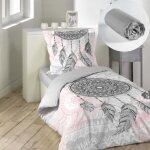 Pack parure de couette enfant 140x200 cm namaste + drap housse 90x190 gris Pack parure de couette enfant 140x200 cm namaste + drap housse 90x190 gris
