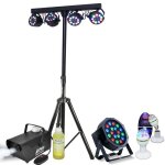 Pack pied lumire portique dj boost - light70 4 projecteurs - machine fume party - sm400 - projecteur ...