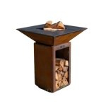 Pack printemps brasero plancha barbecue cévenol corten simple cuve bois carré 74x74x90 cm - avec rangement ... Pack printemps brasero plancha barbecue cévenol corten simple cuve bois carré 74x74x90 cm - avec rangement ...
