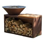 Pack brasero printemps - traditionnel simple cuve acier corten - 83x90 cm - un brasero traditionnel compact ...