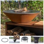 Pack printemps brasero plancha barbecue traditionnel double cuve acier corten 83x90cm - l?esprit du feu ... Pack printemps brasero plancha barbecue traditionnel double cuve acier corten 83x90cm - l?esprit du feu ...