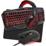 Pack pro gamer amstrad redemption 5 pices: clavier souris & tapis casque & adaptateur. retro - clairage ...