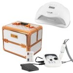 Pack professionnel manucure avec valise ponceuce et lampe uv led 54w pour ongles