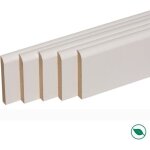 Pack promotionnel de 5 plinthes m�dium (mdf) revetu blanc bord arrondi 2000 x 95 x 9 mm - pefc 70%. forestea ...