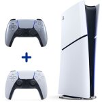 Pack ps5 digital : console ps5 digitale (modle slim) + 2me manette sans fil ps5 dualsense silver