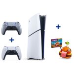 Pack ps5 digital : console ps5 digitale (modle slim) + 2me manette sans fil ps5 dualsense silver + ...