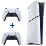 Pack ps5 digitale (sans lecteur cd) : console playstation 5 (mod�le slim) + 2�me manette dualsense blanche ...