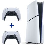 Pack ps5 standard : console playstation 5 (mod�le slim) + 2�me manette dualsense blanche