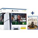 Pack ps5 standard : console playstation 5 (modle slim) + fc26 (code dans la boite) + ghost of y?tei