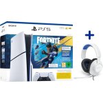 Pack ps5 standard : console playstation 5 (modle slim) + contenu fortnite flowering chaos + casque ...