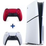 Pack ps5 standard : console ps5 (modle slim) + 2me manette sans fil ps5 dualsense volcanic red