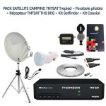 Pack satellite camping tntsat trepied + parabole pliable + récepteur tntsat ths 806 + kit satfinder + ... Pack satellite camping tntsat trepied + parabole pliable + récepteur tntsat ths 806 + kit satfinder + ...