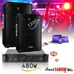 Pack sono 1680w total ibiza sound 2 enceintes 3 voies 2x600w - ampli ventilé 2x240w - câblage - idéal ... Pack sono 1680w total ibiza sound 2 enceintes 3 voies 2x600w - ampli ventilé 2x240w - câblage - idéal ...