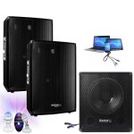 Pack sono 2000w cube1512 + 3 jeux de lumieres pa dj led light bar club disco soiree dansante anniversaire ...