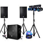 Pack sono 2200w - bm sonic - bms - 1512 - bluetooth / usb - caisson 15 600wrms - portique lumi�re dmx ...