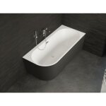 Baignoire semi - lot murale capri noire mate droite 170x76cm by spalina