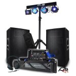 Pack sono dj - bm sonic - bms - 2000 - 2x600w enceintes - amplificateur 2000w - table de mixage usb / ...