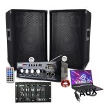 Pack sono 600w ampli usb bluetooth + 2 enceintes 300w + table de mixage usb câblages complet pa dj sono ... Pack sono 600w ampli usb bluetooth + 2 enceintes 300w + table de mixage usb câblages complet pa dj sono ...