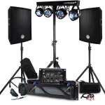 Pack sono bm sonic ampli 1000w paire denceintes passives 2x300w table de mixage portique 4 lumires xperformer ...