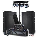 Pack sono bm sonic : amplificateur 3000w paire denceintes passives 2x700w table de mixage portiques 8 ...