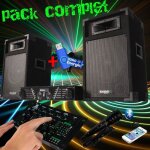 Pack sono complet ibiza dj300 480w + table de mixage bluetooth + 2 hp + micro + clé usb 32gigas Pack sono complet ibiza dj300 480w + table de mixage bluetooth + 2 hp + micro + clé usb 32gigas