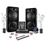 Pack sono dj 4600w ibiza ampli 2x800w amp1000 - mkii - 2 enceintes 1500w pmpo - table de mixage bluetooth ...