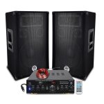 Pack sono dj 800w enceintes bass reflex 3 voies 10 2x400w - amplificteur 100w usb mp3 sd bluetoothpc ... Pack sono dj 800w enceintes bass reflex 3 voies 10 2x400w - amplificteur 100w usb mp3 sd bluetoothpc ...