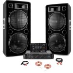 Pack sono dj ibiza ampli amp1000 - mkii2 x 800w - 2 enceintes star 1500w pmpo chacune - table de mixage ...