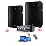 Pack sono enceintes 600 + ampli pa dj sono led light club bar soiree familiale sport karaoke danse